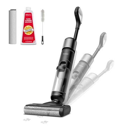 Ultenic Nass Trockensauger Akku All in 1, 50 Min Laufzeit, Selbstreinigungsfunktion, Kantenreinigungsbürste, Staubsauger mit Wischfunktion Für Hartböden, Intelligente Schmutzerkennung, Sprachansagen von Ultenic