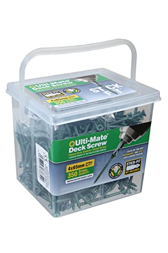 Ulti-Mate D20100 Stick-Fit Deckschrauben, 4,0 x 65 mm, Dose mit 350 Stück, organisches Grün von Ulti-Mate