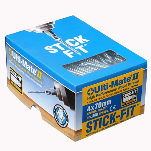 Ulti-Mate Holzschrauben, 4,0 x 70 mm, BZP, 200 Stück von Ulti-Mate