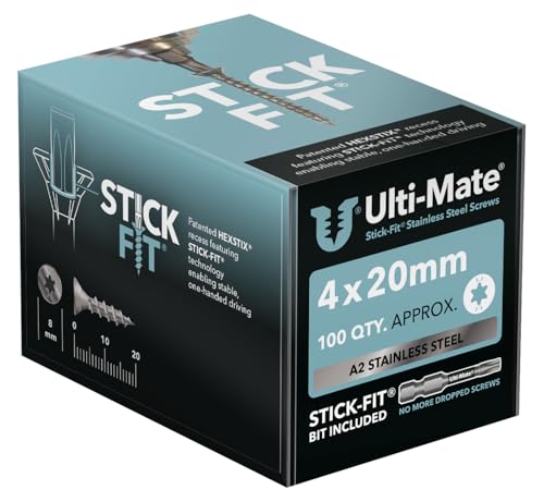 Ulti-Mate Holzschrauben aus Edelstahl, 4,0 x 20 mm, 100 Stück von Ulti-Mate