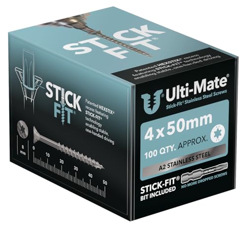 Ulti-Mate Holzschrauben aus Edelstahl, 4,0 x 50 mm, 100 Stück von Ulti-Mate