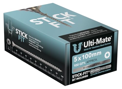 Ulti-Mate Holzschrauben aus Edelstahl, 5,0 x 100 mm, 100 Stück von Ulti-Mate