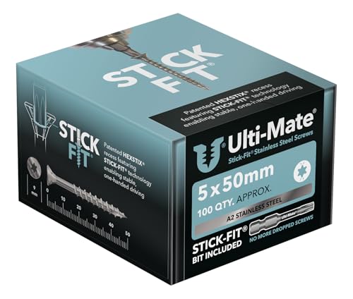 Ulti-Mate Holzschrauben aus Edelstahl, 5,0 x 50 mm, 100 Stück von Ulti-Mate