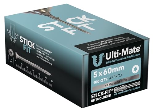 Ulti-Mate Holzschrauben aus Edelstahl, 5,0 x 60 mm, 100 Stück von Ulti-Mate