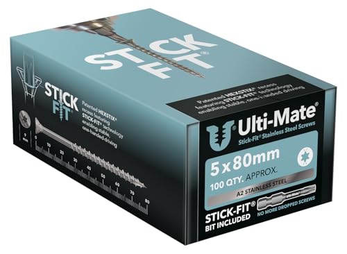 Ulti-Mate Holzschrauben aus Edelstahl, 5,0 x 80 mm, 100 Stück von Ulti-Mate
