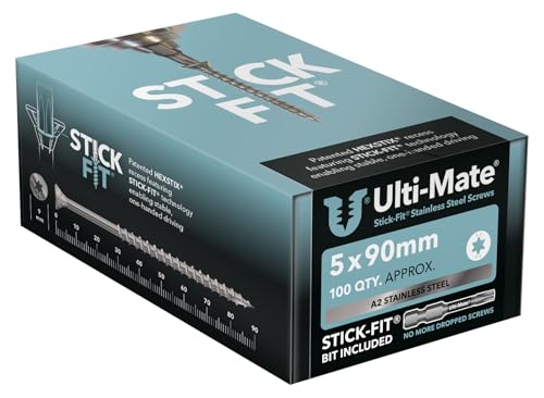 Ulti-Mate Holzschrauben aus Edelstahl, 5,0 x 90 mm, 100 Stück von Ulti-Mate