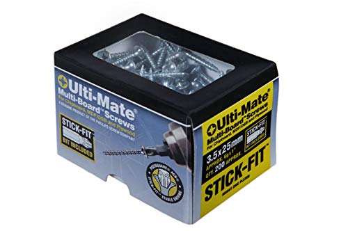 Ulti-Mate MB35025 Multiboard – 3,5 x 25 mm – Box mit 200 Stück, helles Zink (Silber) von Ulti-Mate