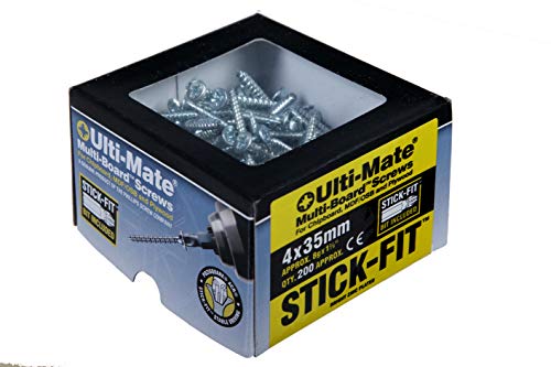 Ulti-Mate MB40035Ulti-Mate Multi-Board – 4,0 x 35 mm – Box mit 200 Stück, helles Zink (Silber) von Ulti-Mate