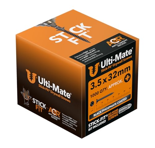 Ulti-Mate Trockenbauschrauben mit Stick-Passform, 3,5 x 32 mm, 1000 Stück von Ulti-Mate