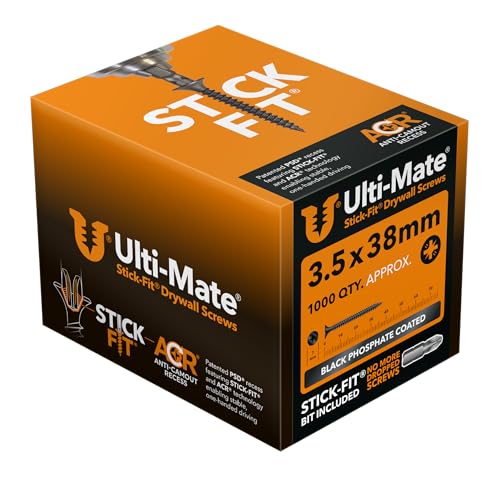 Ulti-Mate Trockenbauschrauben mit Stick-Passform, 3,5 x 38 mm, 1000 Stück von Ulti-Mate
