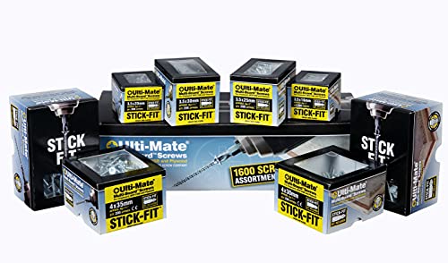 Ulti-Mate ULTASSMB Multi-Board-Schrauben – 1600 Schrauben-Sortiment, helles Zink (Silber) von Ulti-Mate