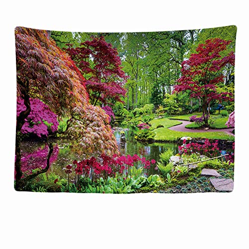 Ulticool - Bäume Blumen Blüte Natur Wasser Park - Wandteppich - 200x150 cm - Großer Wandteppich - Poster Verzierung - Dekoration - Tapete - Leinwand - Malerei - Zubehör Raumteiler von Ulticool