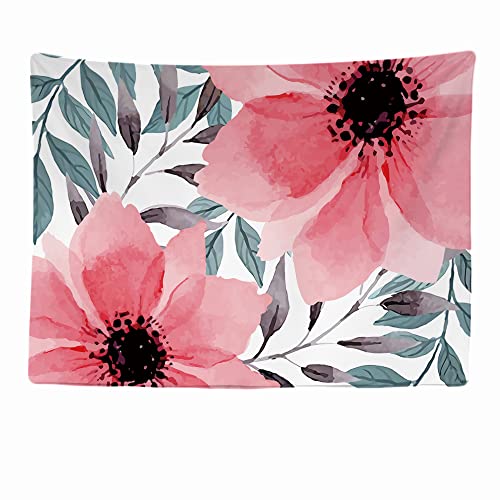 Ulticool - Blumen Hängepflanze Pflanzen - Wandteppich - 200x150 cm - Großer Wandteppich - Poster Verzierung - Dekoration - Tapete - Leinwand - Malerei - Zubehör Raumteiler - Rosa Grün Weiß von Ulticool