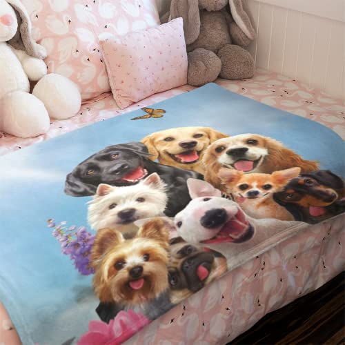 Ulticool - Decke - Hund Tiere Hunde Haustier - Kinderzimmer Weich Fleece Flanell Wärme - 150 x 100 cm - Überwurf - Plaid Dekoration Jugendzimmer Mädchen Junge von Ulticool