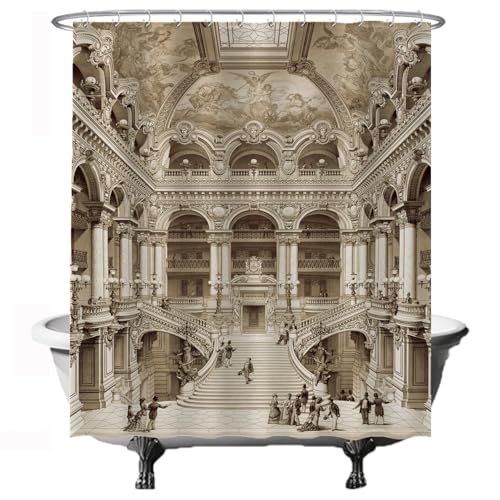 Ulticool Duschvorhang – Architektur Elite Römische Bögen Geschichte - 180 x 200 cm - Waschbar - Anti Schimmel - mit 12 Ringen - Sepia Ulticool Duschvorhang – Architektur Elite Römische Bögen Geschichte - 180 x 200 cm - Waschbar - Anti Schimmel - mit 12 Ringen - Sepia von Ulticool