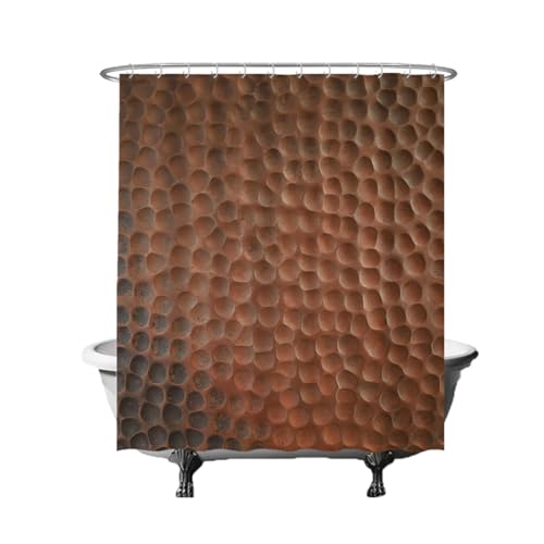 Ulticool Duschvorhang - Industrial Metall Kupfer - 180 x 200 cm - waschbar - Anti Schimmel - mit 12 Ringen - Braun von Ulticool