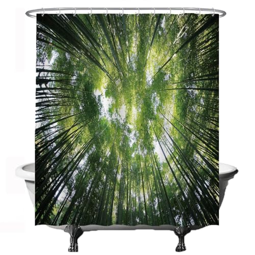 Ulticool Duschvorhang - Natur Wald Ruhe Grün - 180 x 200 cm – Waschbar – Anti Schimmel - Wasserdicht - mit 12 Ringe von Ulticool