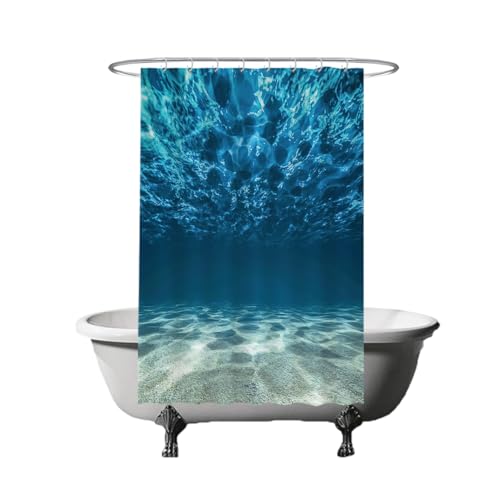 Ulticool Duschvorhang - Ozean Meer Ruhig Tauchen Aquarium Strand Sommer - Anti Schimmel - 120 x 180 cm – Waschbar – Wasserdicht - mit 8 Ringe – Blau von Ulticool