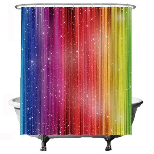 Ulticool Duschvorhang - Regenbogen Rainbow - 180 x 200 cm – Waschbar – Anti Schimmel - Wasserdicht - mit 12 Ringe von Ulticool