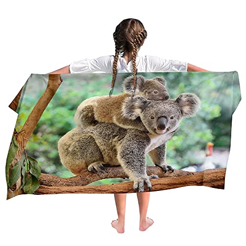 Ulticool Mikrofaser Kinder Handtuch 140 x 70 cm - Koala Koalabär Einhorn - Leicht Reisehandtuch Schnelltrocknend Badetuch Strandhandtuch Microfaser Microfiber - Reise Strand Sport Kind Mädchen von Ulticool