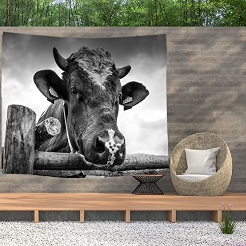 Ulticool – Kuh Schwarz Weiß Tiere - Wandteppich Poster - 200x150 cm - Gartenposter - Wandteppich groß – Dekoration Zubehörteil für Garten und Wohnzimmer von Ulticool