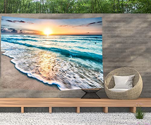 Ulticool – Meer Wellen Strand Natur - Wandteppich Poster - 200x150 cm - Gartenposter - Wandteppich groß – Dekoration Zubehörteil für Garten und Wohnzimmer von Ulticool