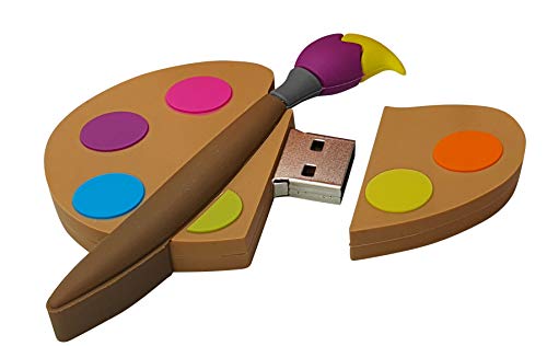 Ulticool - Palette Malen Pinsel 16 GB USB Flash Pen Drive Paint Brush - Speicherstick - Original Einzigartig USB Stick - Memory Stick Daten Aufbewahrung - Braun Beige Gelb Lila Rosa Orange Blau von Ulticool