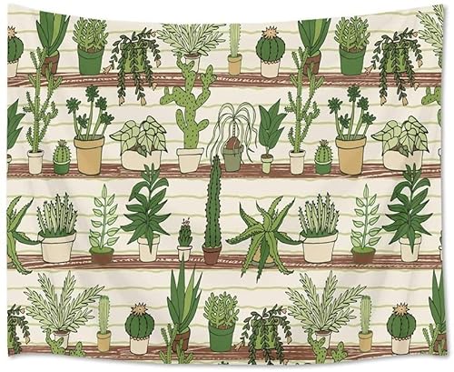 Ulticool – Pflanzen in Blumentöpfen Kaktus Natur - Wandteppich Poster - 200x150 cm - Gartenposter - Wandteppich groß – Dekoration Zubehörteil für Garten und Wohnzimmer von Ulticool