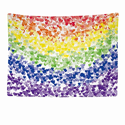 Ulticool - Regenbogen Flagge Deko Herzen - Wandteppich - 200x150 cm - Großer Tapisserie - Poster Verzierung Liebe Geschenk Liebe Love You von Ulticool