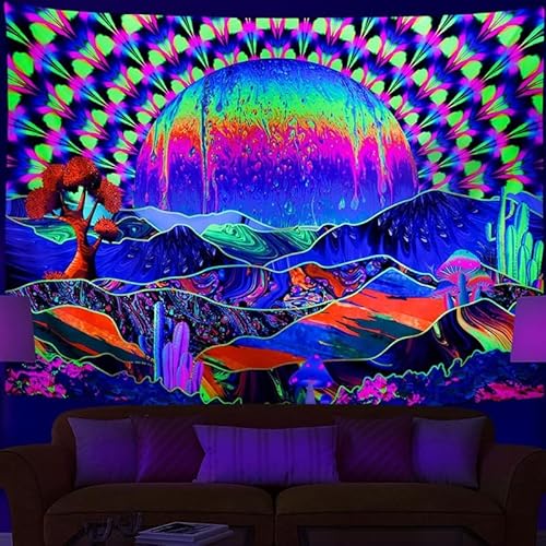 Ulticool – Regenbogen Sonne Berge - Glow in the Dark Wandteppich - Schwarzlicht under UV Reaktive - Blacklight Psychedelisch im Dunkeln Leuchtende Wandtuch - 200 x 150 cm Ulticool – Regenbogen Sonne Berge - Glow in the Dark Wandteppich - Schwarzlicht under UV Reaktive - Blacklight Psychedelisch im Dunkeln Leuchtende Wandtuch - 200 x 150 cm von Ulticool