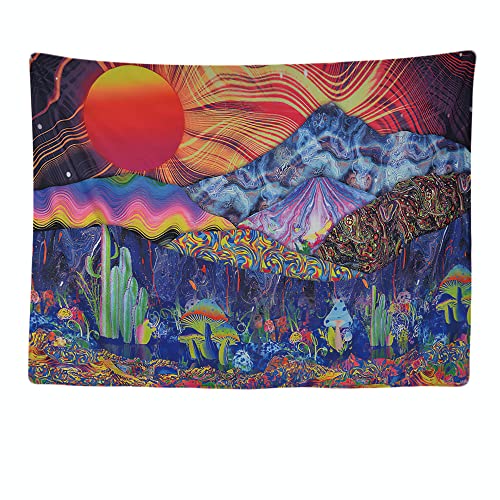 Ulticool - Sonne Orange, psychedelische Berge – Wandteppich – 200 x 150 cm – großer Wandteppich – Poster – Leinwand – Zubehör für Schlafzimmer Wohnzimmer Ulticool - Sonne Orange, psychedelische Berge – Wandteppich – 200 x 150 cm – großer Wandteppich – Poster – Leinwand – Zubehör für Schlafzimmer Wohnzimmer von Ulticool