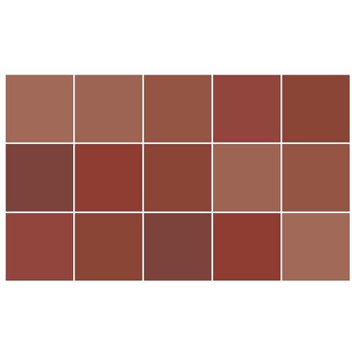 Ulticool – Sticker Wasserdicht Aufkleber - Terrakotta Braun Lachs Frieden - 15x15 cm - 15 Stück Selbstklebende Fliesenaufkleber aus Folie - für Wand Badezimmer - Küchenwand Küche - Sticky Tiles von Ulticool