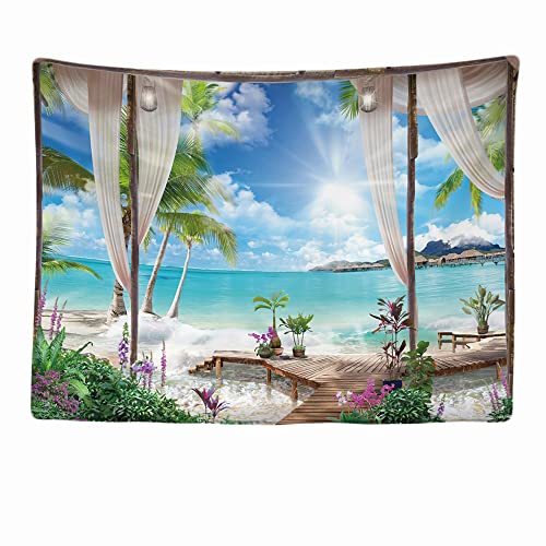 Ulticool - Strand Meer Natur - Wandteppich - 200x150 cm - Großer Wandteppich - Poster Verzierung - Dekoration - Tapete - Leinwand - Malerei - Zubehör Raumteiler von Ulticool