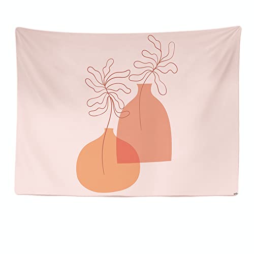 Ulticool - Vasen Ästhetische Raum Dekor Rosa - Wandteppich - 200x150 cm - Großer Tapisserie - Poster Verzierung - Boho Bohemian Raum Dekoration - Tuch - Malerei - Schlafzimmer Gardine von Ulticool