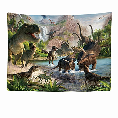 Ulticool - Wandteppich Dekoration Wohnung - Dinosauriergruppe T-Rex Tiere - 200 x 150 cm groß - Wandtuch Wandbehänge - Accessoires für Schlafzimmer Wohnzimmer Kinderzimmer von Ulticool