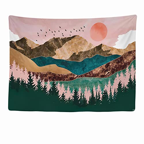 Ulticool - Wandteppich Dekoration Wohnung - Natur Sonne Berge Wald Bohemian Hippie - 200 x 150 cm groß - Wandtuch Tapestry Wandbehänge - Accessoires für Schlafzimmer Wohnzimmer Kinderzimmer von Ulticool