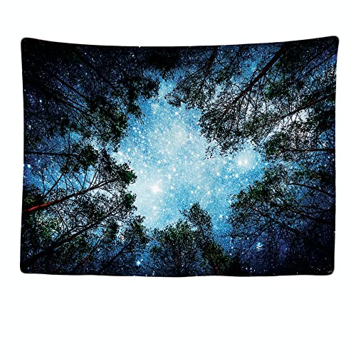 Ulticool - Wandteppich Dekoration Wohnung - Sterne Universum Planeten Natur Bäume Wald - 200 x 150 cm groß - Wandtuch Wandbehänge - Accessoires für Schlafzimmer Wohnzimmer Kinderzimmer von Ulticool