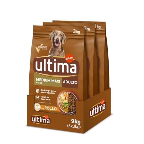 Ultima Medium-Maxi Adult Huhn, Trockenfutter für Hunde, 3 x 3 kg, insgesamt 9 kg von Ultima
