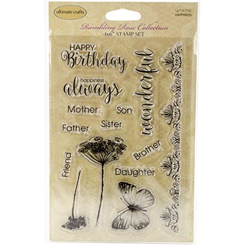 Ultimate Crafts Happiness Clear Stamp Set, Kunststoff, 17,8 x 11,2 x 0,4 cm von Ultimate Crafts