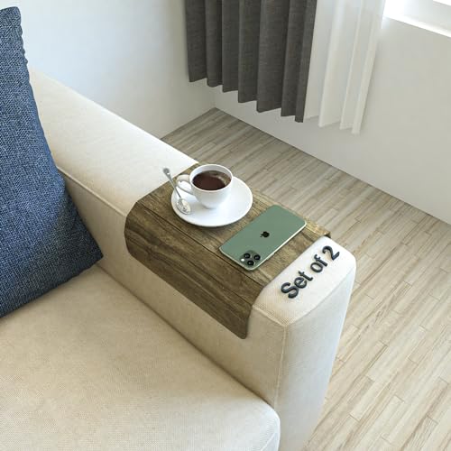 Celine Sofatablett aus Holz, Armlehnentablett, Tisch für Couch, faltbar, flexibles Sofatablett mit 40,1 x 27,9 cm, Snacks, Fernbedienung oder Telefonhalter, 2 Stück Celine Sofatablett aus Holz, Armlehnentablett, Tisch für Couch, faltbar, flexibles Sofatablett mit 40,1 x 27,9 cm, Snacks, Fernbedienung oder Telefonhalter, 2 Stück von Ultimate Premium Products