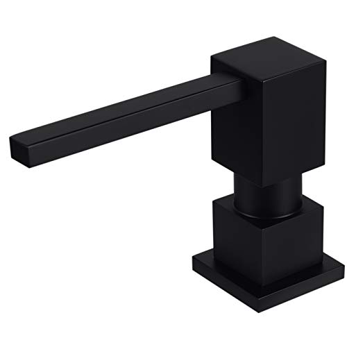 Spülbeckenspender für Küchenspüle (Mattschwarz), komplett aus Messing eingebaut und nachfüllbar von Top Design, Metall-Handseife & Spülseife Kupferpumpe von Ultimate Unicorn