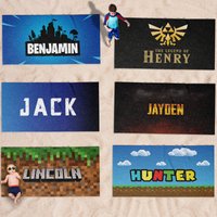 Personalisiertes Video Gamer Strandtuch | Badetuch Strandhandtücher Videospiel Handtuch Kinder Urlaub Geschenk von UltimateOriginals