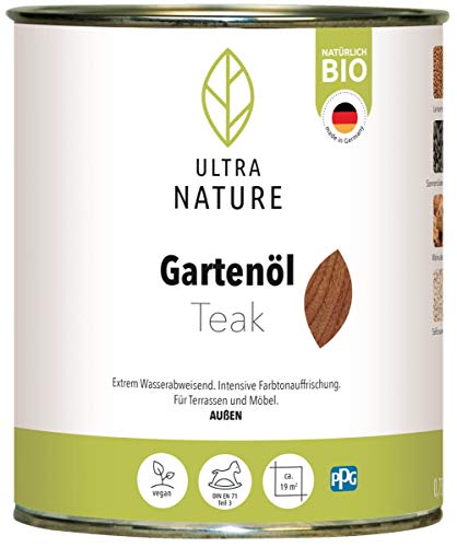 ULTRA NATURE Gartenöl 0,75L, Teak, Vegan, Bio, Lösemittelfrei, Möbelöl von Ultra Nature