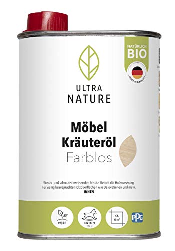 ULTRA NATURE Möbel Kräuteröl 0,25L, Farblos, Vegan, Möbelpflege, Möbelöl, Holzöl von Ultra Nature