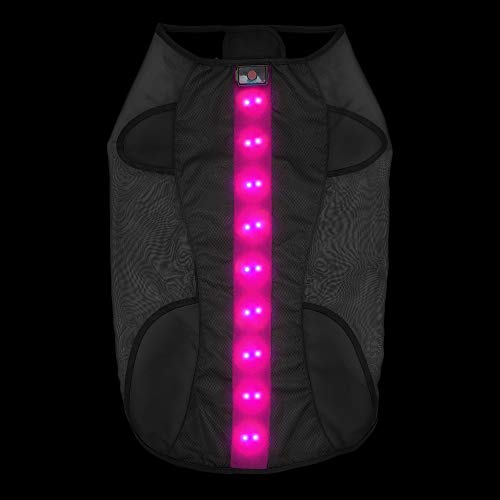 Groß Rosa Haustier Kleidung led Hundemantel Einstellbar A ufladbarAtmungsaktiv Wasserabweisen Hundewarnweste led Hundeweste Reflektierend led Jacke Hunde Weste led Regenmantel Hund Wasserdicht von UltraByEasyPeasyStore