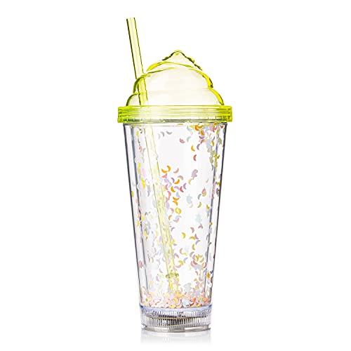 Ultra 2 Ice Cream Swirl LED Blinkende Kunststoff Trinkgläser LED Licht Bar Wassergläser Kunststoff Tumblers Erwachsene Kinder Bierglas Cocktailglas Leuchtende Gläser Trinken Disco One Pint Tumbler von UltraByEasyPeasyStore