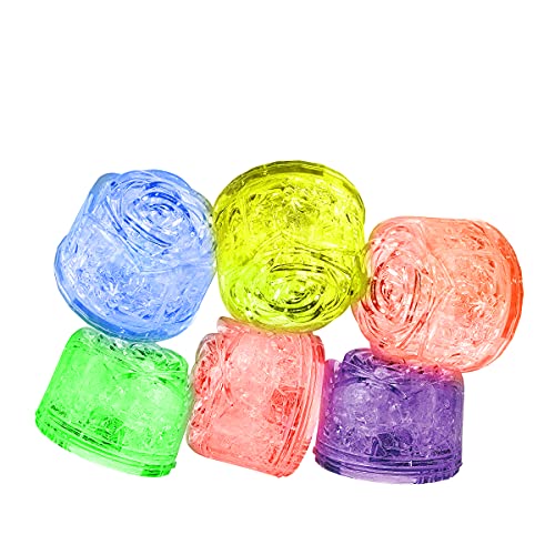 Ultra 6 Rose Helle LED-Eiswürfel Wiederverwendbare Eiswürfel Whiskey-Steine Gefälschte Flüssigkeitsaktivierte Blinkende Wassersensor-Leuchtwürfel LED-Lichtleiste Gin-Eiswürfel Dekorativ Gefrierbar von UltraByEasyPeasyStore