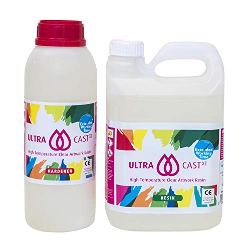 ULTRACAST XT Epoxidharz mit Härter Set zum Gießen 3 kg für Mixed-Medio | glasklar und UV stabilisiert | Clear Epoxy Casting Pouring Resin von EliChem