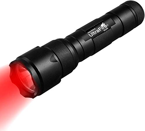 UltraFire Rotes Licht LED Taschenlampe 620-630nm Zoomable Rotlicht Single Mode Mini Taktische Taschenlampe, Wasserdichte Rote Licht Jagd Taschenlampe für Nachtsicht von UltraFire