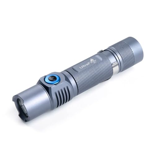 UltraFire EC1 Wiederaufladbare USB LED Taktische Taschenlampe 1500 Lumen 7 Modi Mini Taschenlampe, mit 2600mAh Wiederaufladbare Geschützte Batterie, IPX8 Wasserdicht Klein Taschenlampe von UltraFire